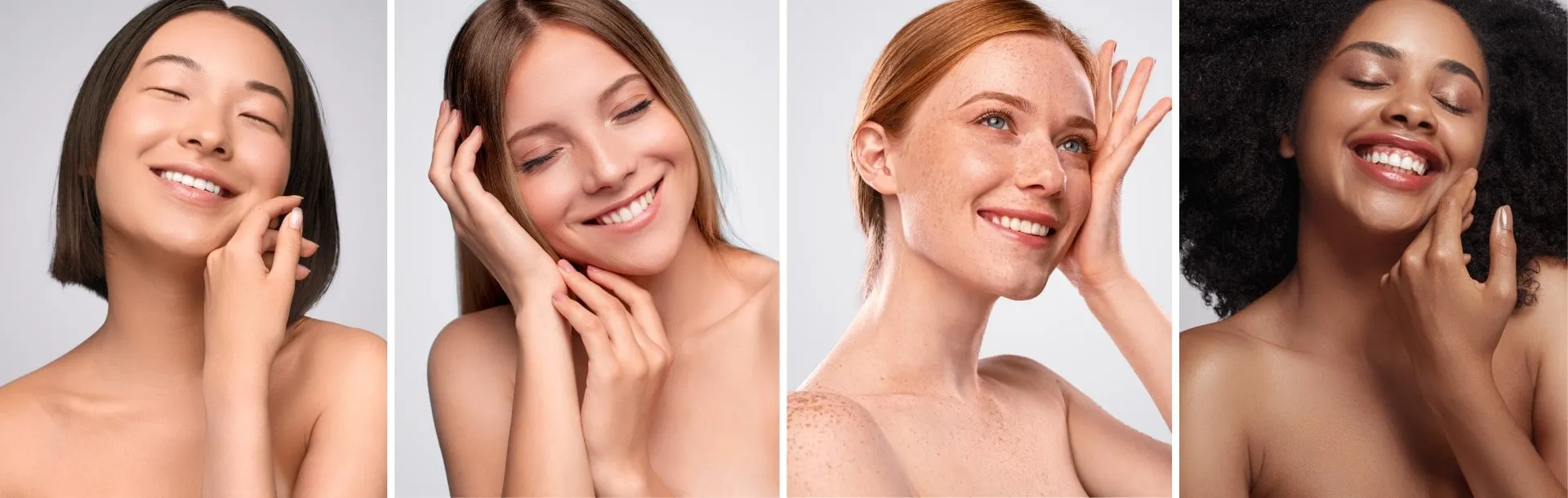 Women with healthy, glowing skin